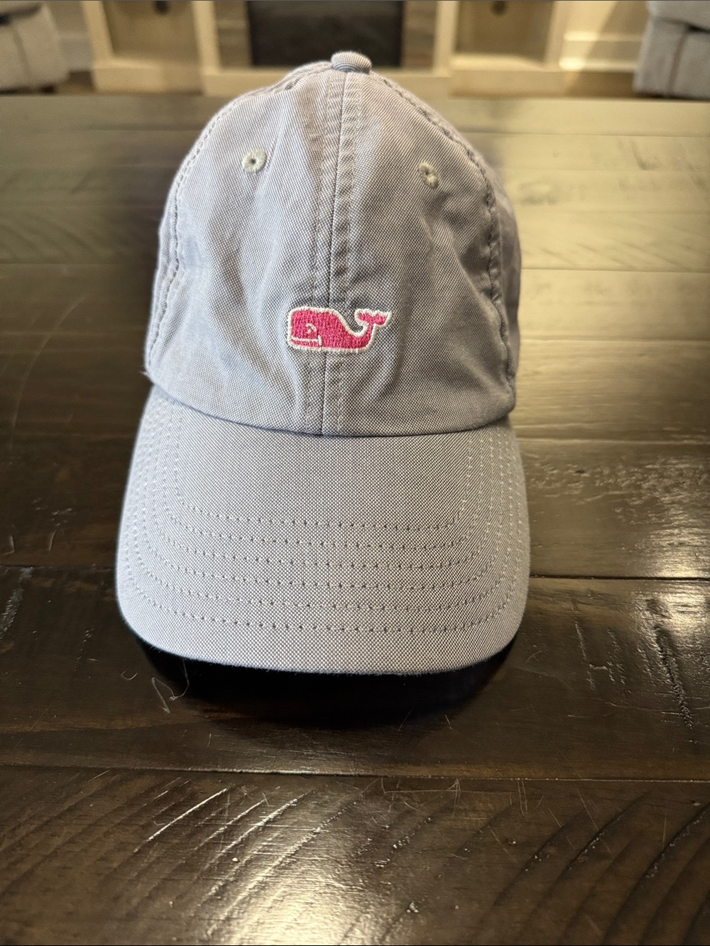 Whale Logo Baseball Cap - Gray with Pink Accent
